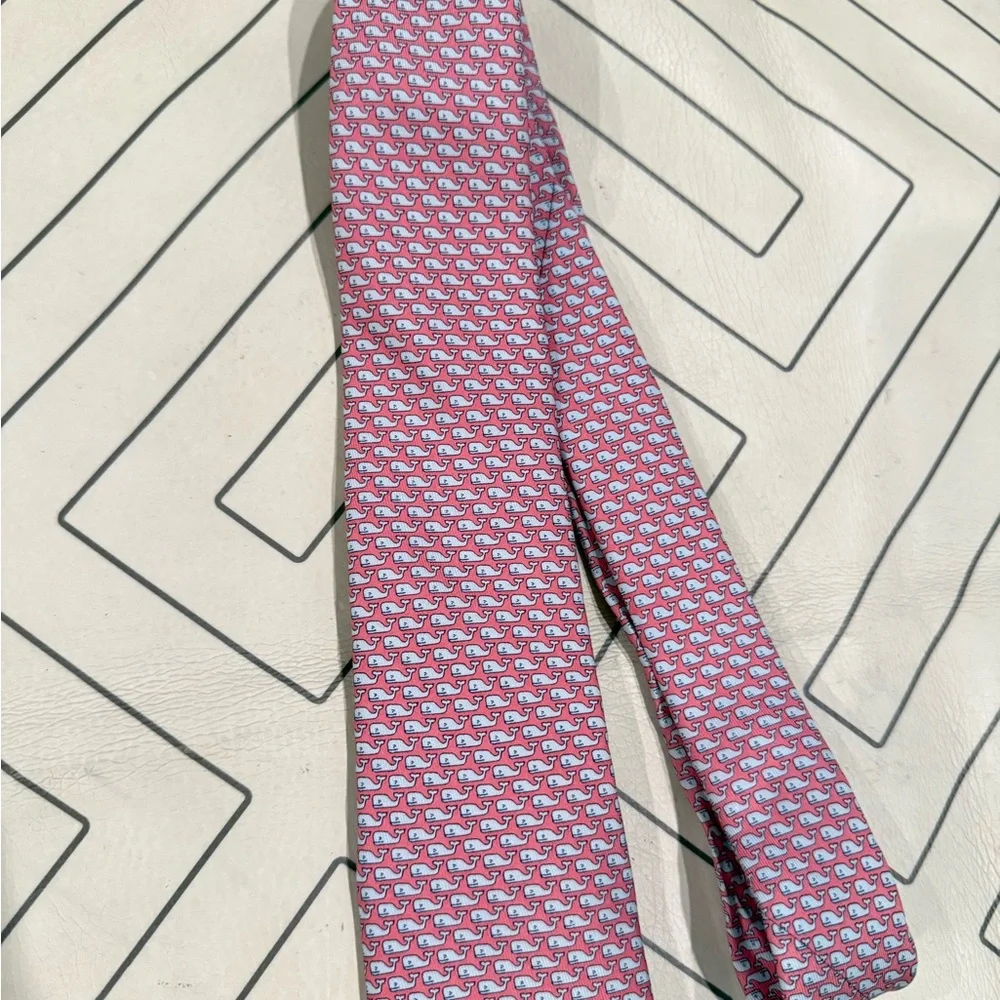 Vineyard Vines Pink Whale Silk Tie